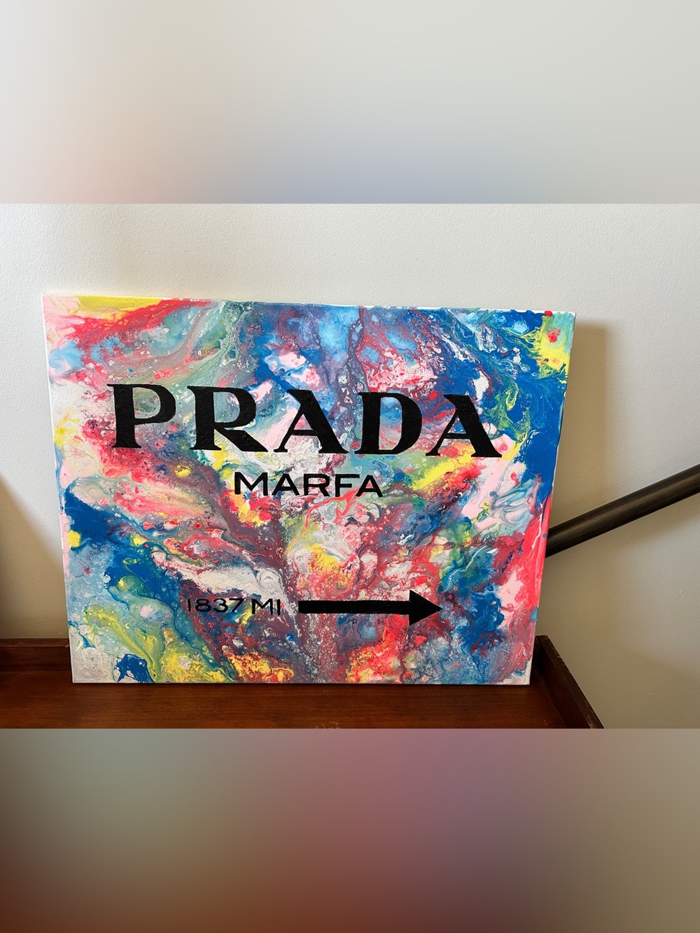 Prada Marfa Hand Painted Canvas Wall Art Abstract  Painting Fashion Home Decor
